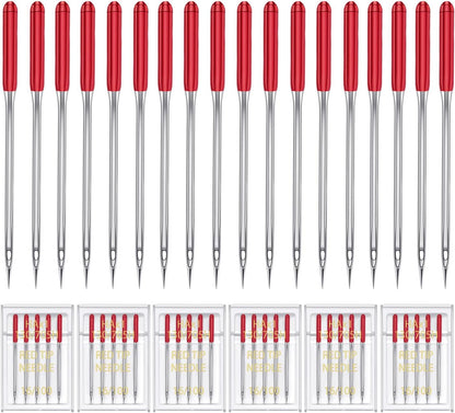 HONEYSEW 30 Pieces Sewing Machine Needles HAX1 130/705H Universal Regular Point Flat Shank Sewing Needle Compatible with Singer, Brother,Janome,Pfaff and Other Brand (Red Size 16-30PCS)