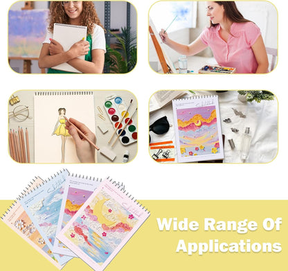 Coloring Books for Teens - Sketch Book Spiral Bound, 45 Sheets (90 Pages) 68lb/100gsm - Cute Sketch Pad for Kids, Adults, Artists, 8 x 11, Cute School Supplies for Girl (Purple)