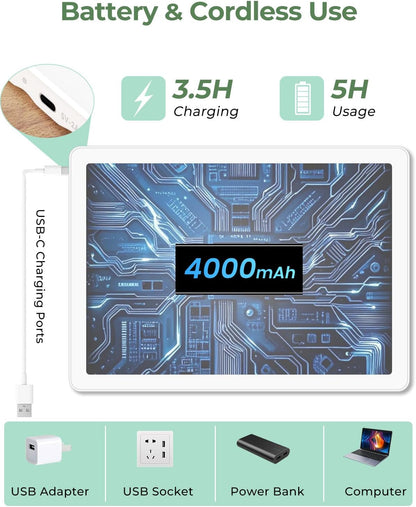 A4 Tracing Light Box for Drawing,Bawaslom Rechargeable Light Pad with Adjustable Stand and Strong Magnets,Ultra-Thin & Bright LED Drawing Board for Vinyl Weeding,Diamond Painting Art,Sketching