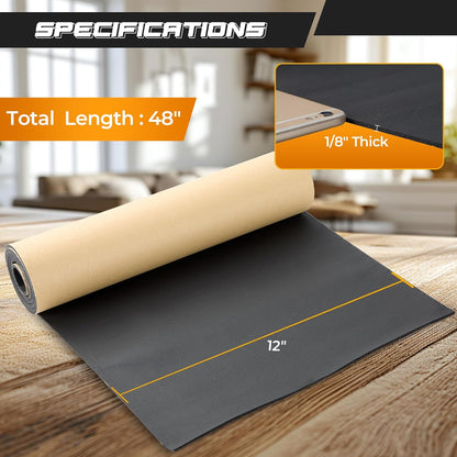 NATGAI Sponge Neoprene with Adhesive Foam Rubber Sheet 1/8” Thick X 12” Wide X 48” Long, Cut to Multiple Dimensions and Lengths - DIY, Gaskets, Cosplay, Costume, Crafts