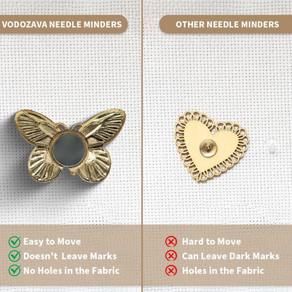 Needle Minder Magnet, Magnetic Needle Minder, Needle Minders Magnetic Cross Stitch Accessories, Magnetic Needle Holder, Life Tree, Butterfly, Cats, Owl, Heart (Butterfly)