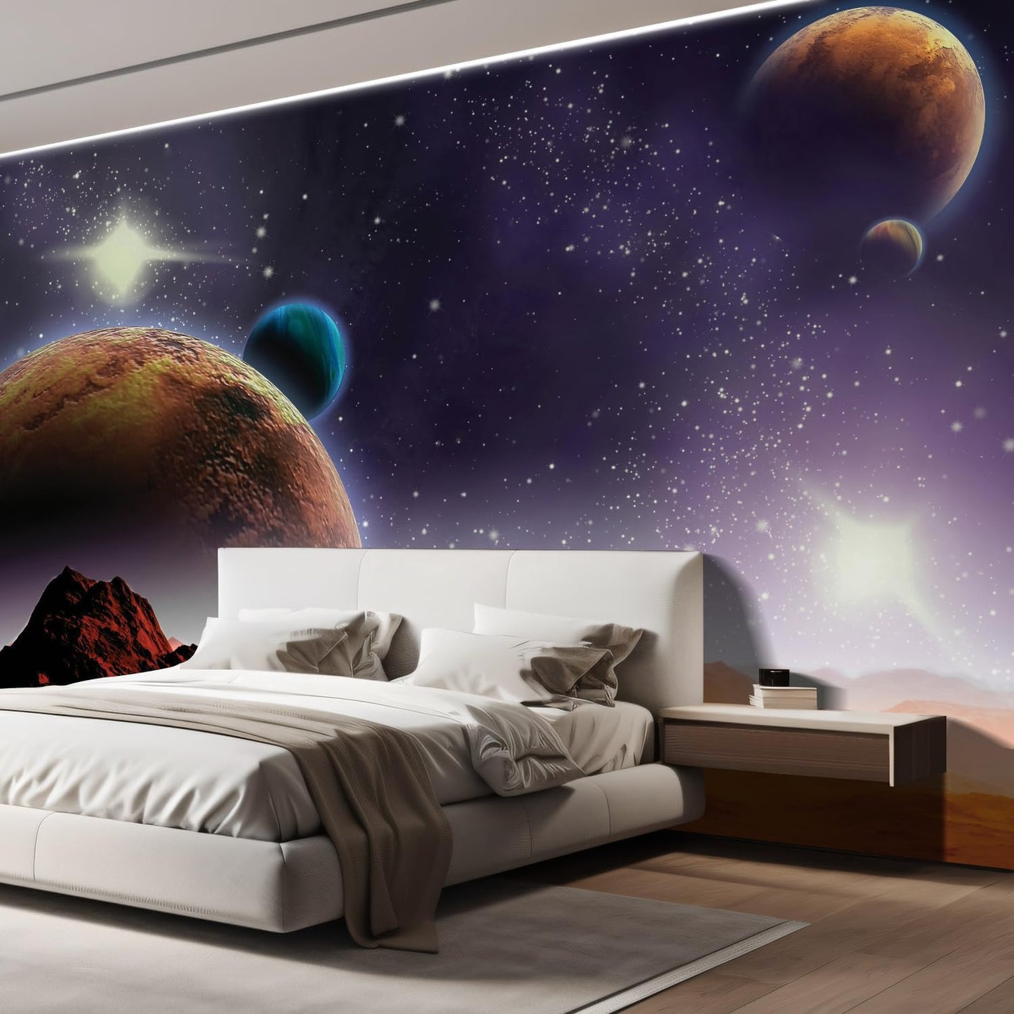 wall26 Wall Sticker/Wall Mural Peering into a Vibrantly Colored Space, Not Peel and Stick, Non-Woven Wallpaper Decorative for Bedroom, Living Room, Office - 100x144 inches