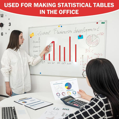 Magnetic Tape Roll Thin Strips, 1/4 Inch x 33 Feet Magnetic Board Dividers Whiteboard Graphic Decorative Tape Marking Line for Classroom Office Art Accessories(Red)