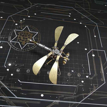 Steampunk Metal Insect Bug Sculpture 3D Creative Mechanical Insect Kit Puzzle Dragonfly Model Engineering Puzzle for Christmas Ornaments(Ujinensis Dragonfly)