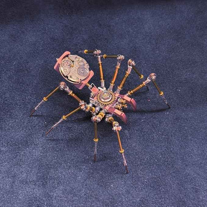 3D DIY Venomous Fang Sentinel Spider A Metal Puzzle Kits, 177PCS Mechanical Snail Metal Steampunk Insect Model Kit, Creative Collectible Display Piece for Adults