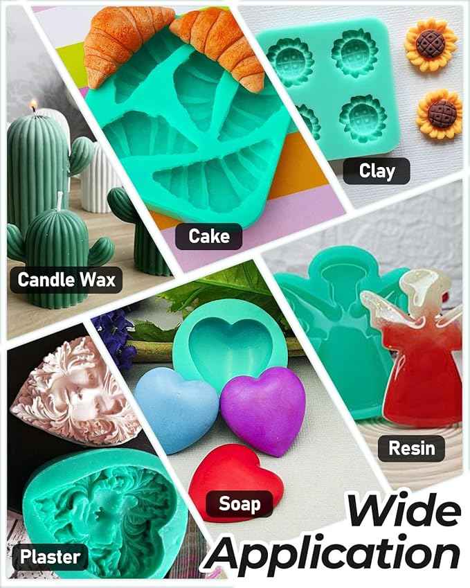 Nicpro 250 oz Silicone Mold Making Kit 20A, Platinum Liquid Silicone Rubber for Mold Maker, Jade Green Flexible & Food Safe Mix Ratio 1:1 for Casting 3D Resins Molds DIY with Gloves, Sticks & Cups