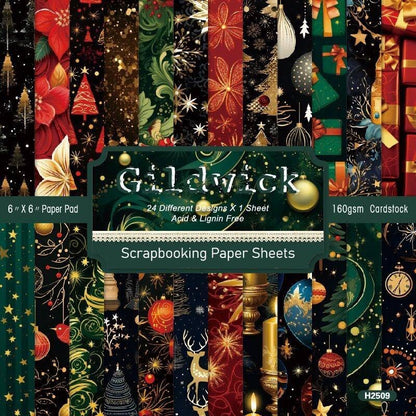 Chritmas Scrapbook Paper Ballon Ribbon Festival Patterned Paper 6×6,24 Sheets Single-Sided Scrapbooking CardStock Papers Pad for Holiday Cardmaking DIY Origami Journaling Papers. - Crafty Corner