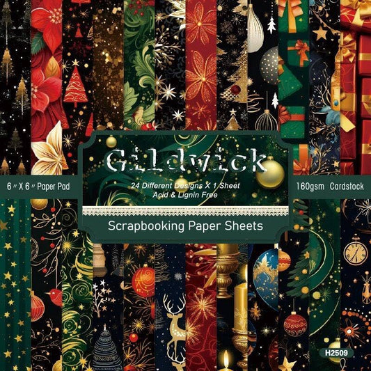 Chritmas Scrapbook Paper Ballon Ribbon Festival Patterned Paper 6×6,24 Sheets Single-Sided Scrapbooking CardStock Papers Pad for Holiday Cardmaking DIY Origami Journaling Papers. - Crafty Corner