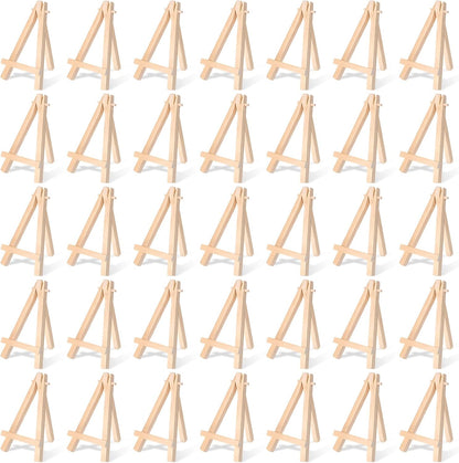 100 Pcs Mini Wood Display Easel Stands 5 Inch Small Wooden Canvas Easels A-Shaped Tripod Small Easels Arts Crafts Easels for Small Canvas Holder, Crafts, Signs, Photos, DIY Crafts, Home Decoration
