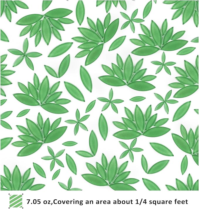 Youway Style Green Leaf Mosaic Tiles for Crafts Bulk,200g Petal Mosaic Glass Pieces,Flower Glass Tiles for Christmas Mosaic Decorations
