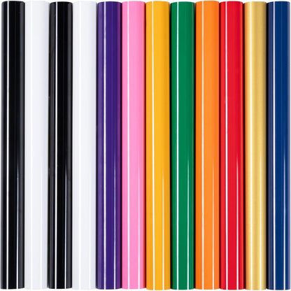 HTVRONT HTV Heat Transfer Vinyl -13 Pack HTV Vinyl Sheets, 12" x 10" Iron on Vinyl for T Shirts, 10 Assorted Premium Colors Heat Transfer Vinyl for All Cutting Machines