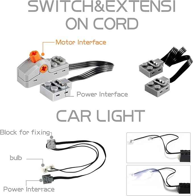 54PCS Power Function Motor Set, Infrared Remote Control&Battery Pack Motor Kit, Compatible with Building Blocks,Technic Sets, Light Electric Functions Motors and Gears, Kid&Adult