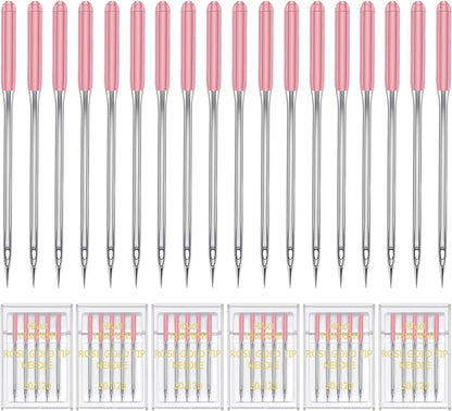 HONEYSEW 30 Pieces Sewing Machine Needles HAX1 130/705H Universal Regular Point Flat Shank Sewing Needle Compatible with Singer, Brother,Janome,Pfaff and Other Brand (Rose Gold Size 20-30PCS)