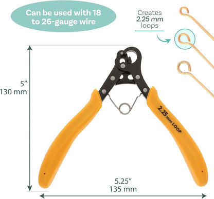 The Beadsmith One Step Looper – Create and Trim Consistent 2.25 mm Loops for Jewelry, Use With 18-26g Craft Wire