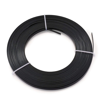 Fashewelry 32.8Ft 5mm Aluminum Flat Wire Black Bendable Metal Craft Wire Strip for Bezel Sculpting Armature Jewelry Making Gem Metal Wrap