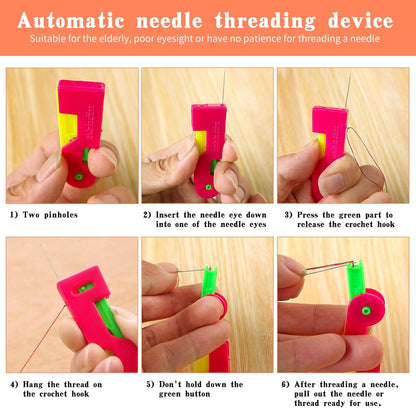 Fedmut Needle Threaders Set, 34 Pcs Needle Threader Tool for Hand Sewing, Craft, Embroidery & Machine Sewing