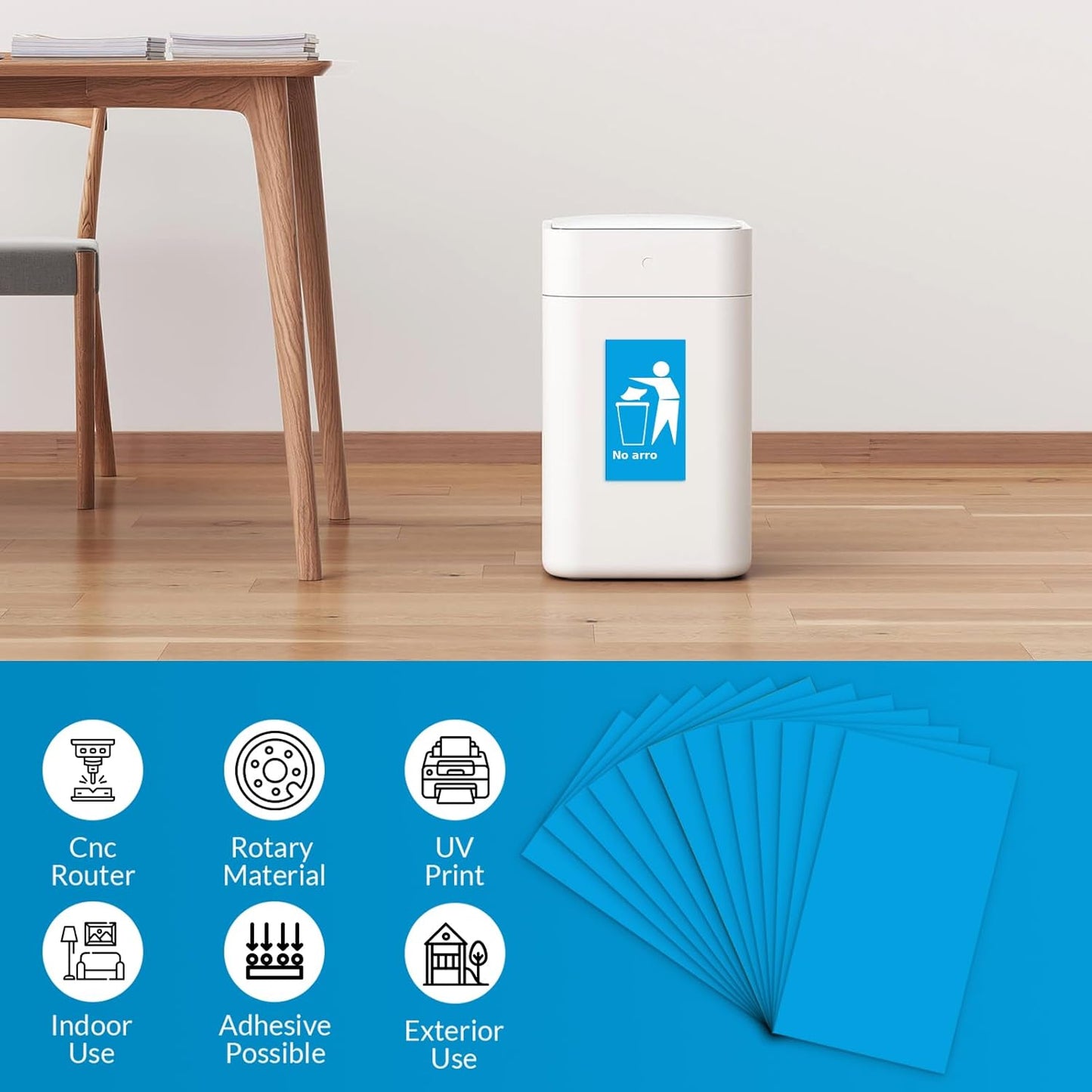 Laser Engraving Blank Blue ABS Double Color Plastic Sheet, 11.8x6.49x0.05 inch Materials Double Color Plastic Sheet for Interior Signs, Badges (Blue)