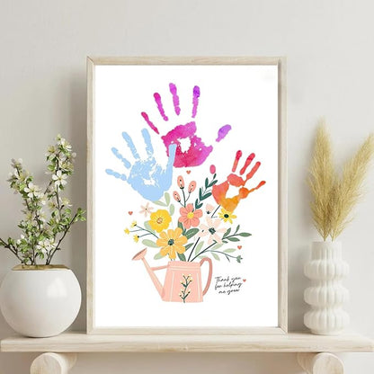 Physkoa Handprint Art Kit – “Thank You for Helping Me Grow” Watering Can Craft – DIY Handprint Gift for Teacher Appreciation, Mom, Grandma – Personalized Keepsake from Kids & Students(Art Deco-C)