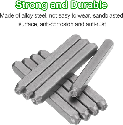HARFINGTON 36pcs Metal Stamping Kit 5/64" (2mm) Steel Uppercase Letter and Number Punch Set (A-Z / 0-8 / "&" Symbol) Punch Press Tool with Case for Imprinting Metal Plastic Wood Leather