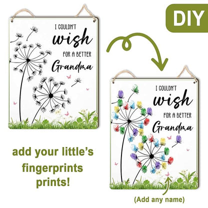 Dandelion DIY Fingerprint Art Hanging Sign, Mothers Day Fingerprints Craft, Baby's First Finger Print Mother's Day Mom Gifts, Project Memory Keepsake Kids Activity PreK Preschool (Wish Mom) -26