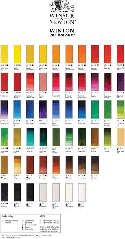Winsor & Newton Winton Oil Paint, Starter Set of 10 x 37ml Tubes