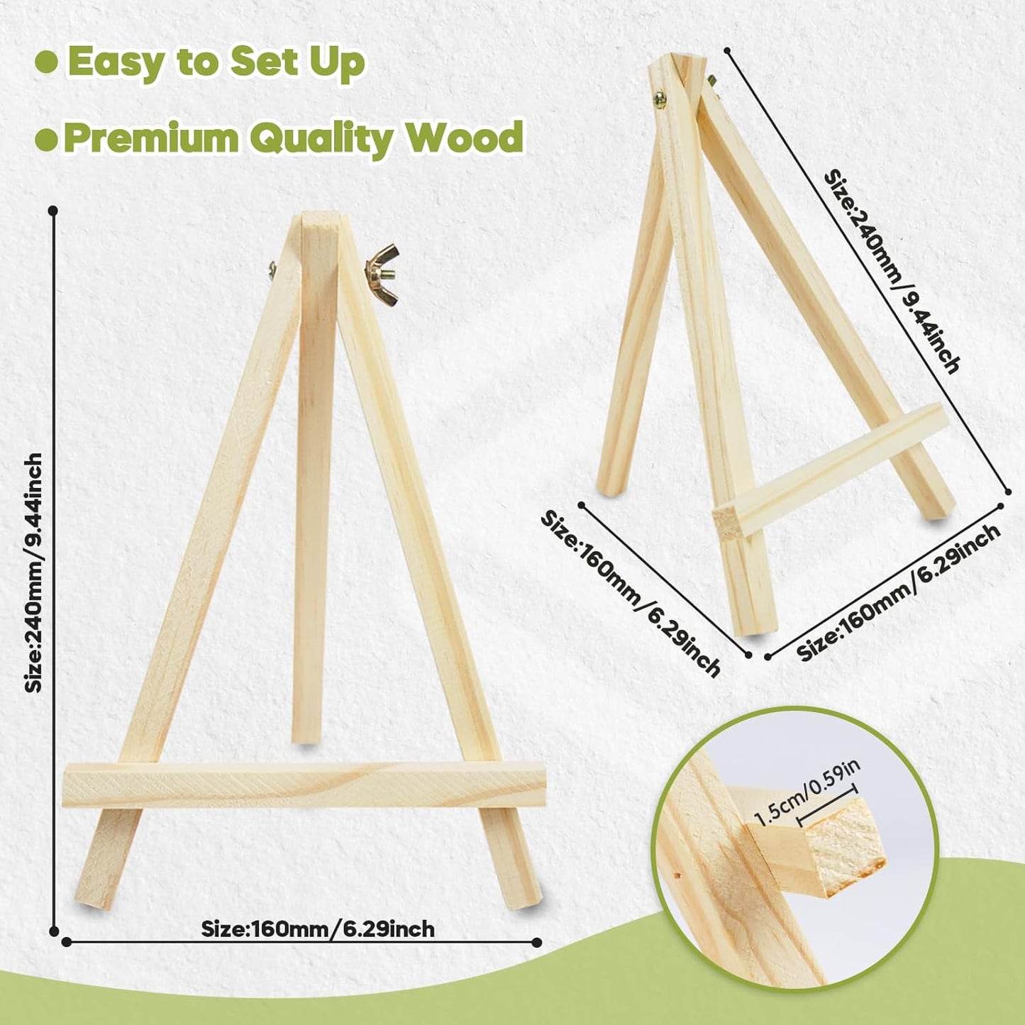 26 Pack 9 Inch Wood Easels, Easel Stand for Painting Canvases, Art, and Crafts,Tripod,Painting Party Easel,Kids Student Tabletop Easels for Painting,Portable A-Frame Tripod Tabletop Easel Set