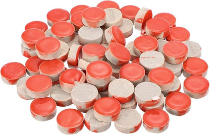 MECCANIXITY 200g Ceramic Mosaic Tiles for Crafts Bulk, Round Red Ceramic Tiles for Mosaic Kits Garden Stepping Stone Cup Mat