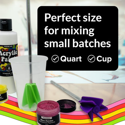 Art Resin Mixer Drill Attachment, Epoxy and Paint Stirrers for Drill, Mud Mixer for Quart or Gallon, Mini Drill Mixer Paddle for Crafting and Mixing Tools