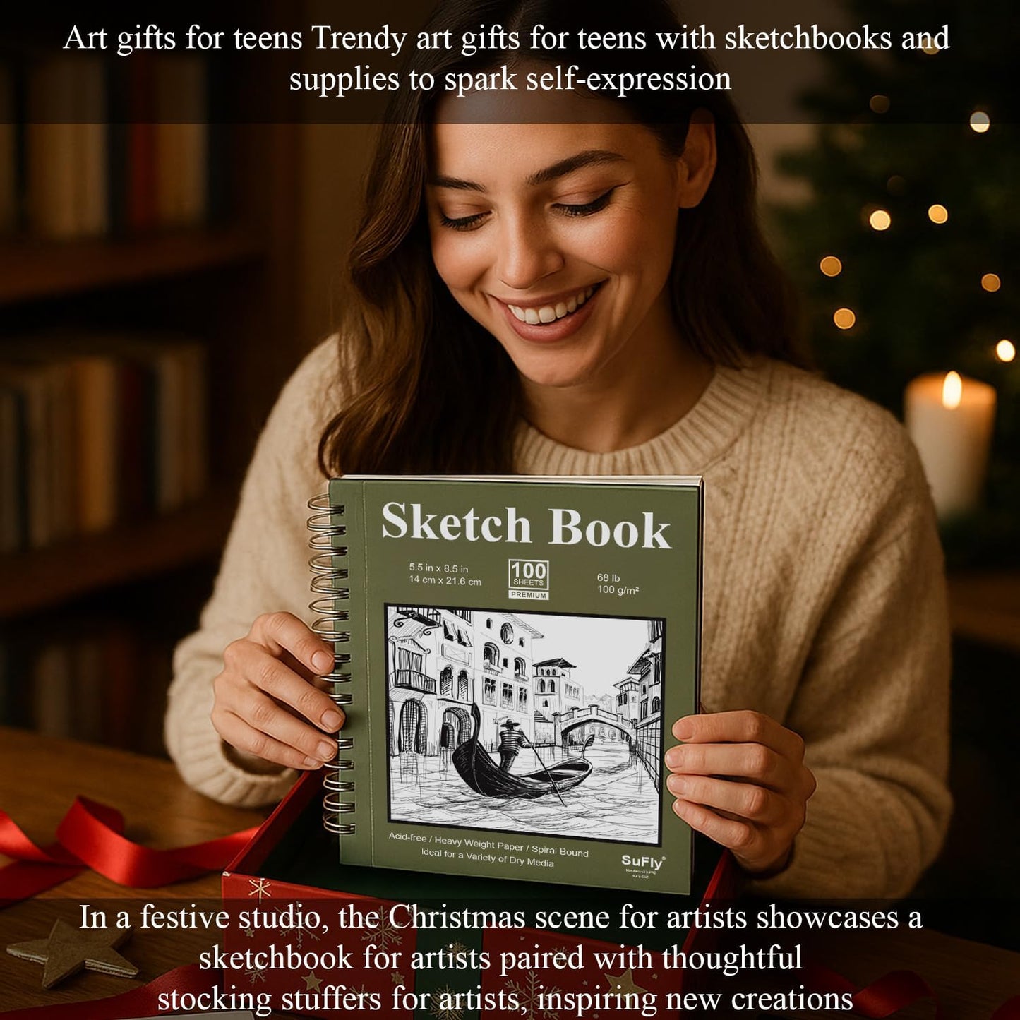 SuFly Small Sketch Book 5.5"x8.5", 2-Pack Mini Sketchbook, Spiral Bound Sketchbook Hardcover with 200 Sheets of 68lb/100gsm Mini Drawing Pad Paper, Small Sketch Pads for Drawing for Adults & Kids. - Crafty Corner