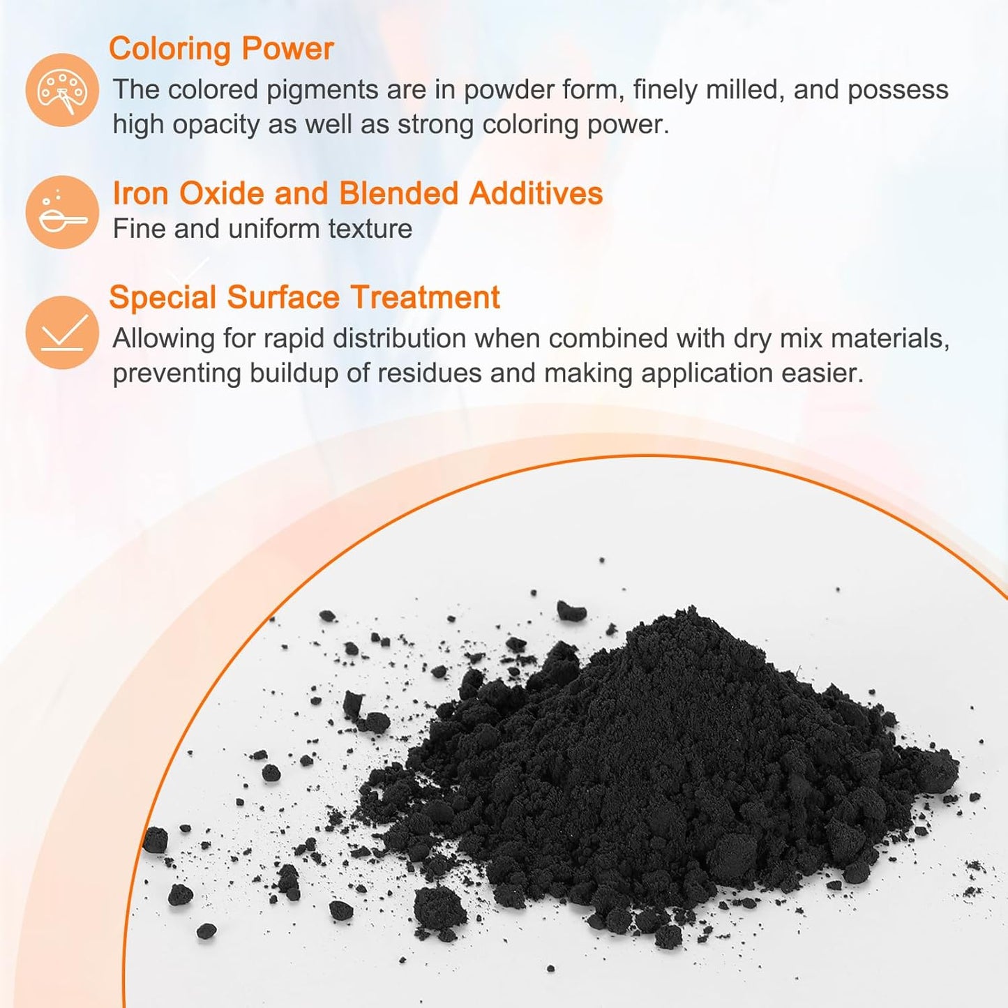 HARFINGTON Iron Oxide Powder Concrete Pigment 500 Mesh 3.5oz (100g) Iron Oxide Grout Pigment for Pastel Tile Paint Concrete Cement, Jet Black