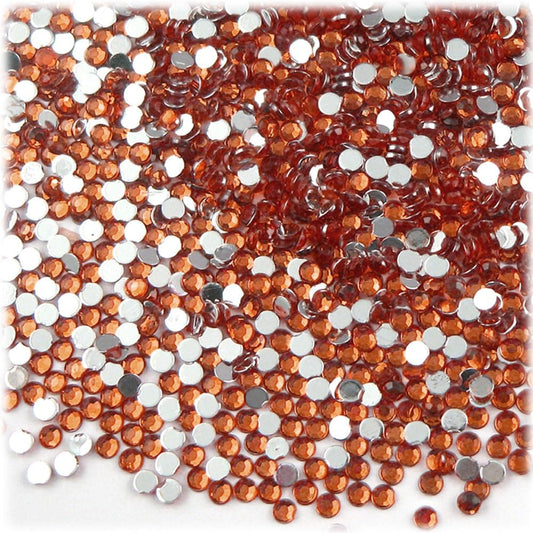 The Crafts Outlet 1,440pc Rhinestones Round 3mm (10ss) Flatback Orange - Crafty Corner