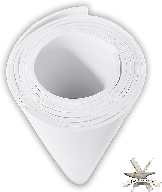 Shape Retention EVA Cosplay Foam - 3mm Thick (White) X-Large 35”x59” High Density EVA Craft Foam Sheets - Premium 85 kg/m3 Heat Shape Material for DIY, Comic, Con or Halloween Costumes - The Foamory