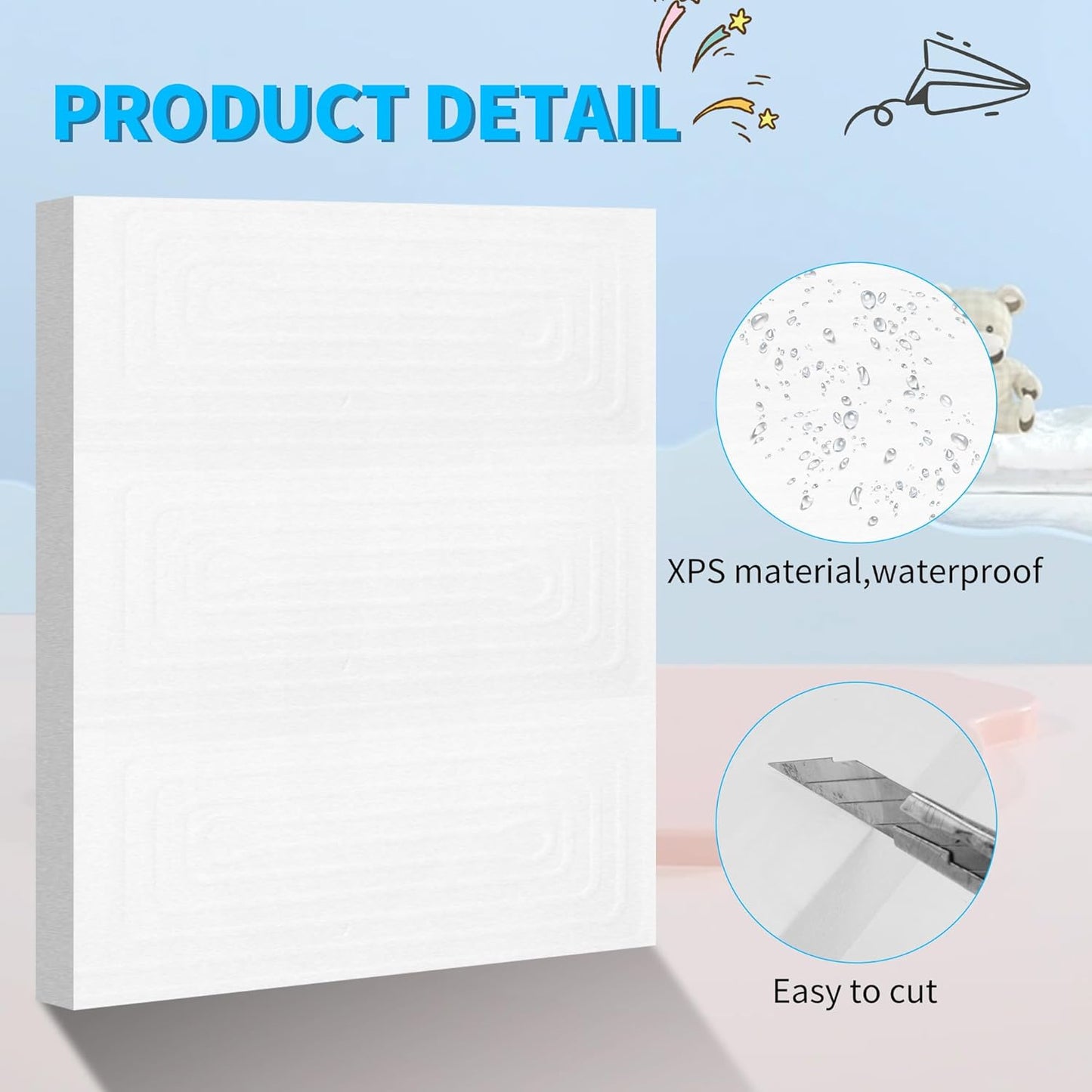 LuckyFoam White 4 Pack 15x12x1 inch Foam Sheets 1 Inch Thick Polystyrene Rectangles XPS Foam Board Craft for Insulating DIY Modeling Art Supplies - Crafty Corner