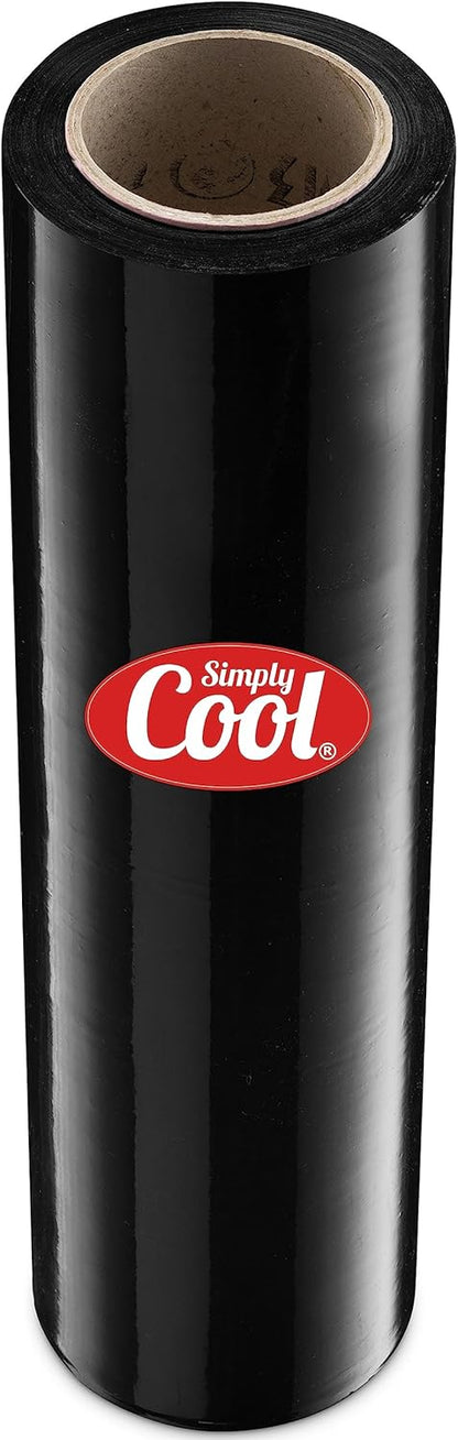 Simply Cool Black Stretch Wrap Industrial Strength Extra Thick 17.5" 1100 SqFt 80 Gauge (20 Micron) Shrink Wrap Roll for Moving Supplies, Furniture, Pallets, Plastic Wrap for Packing, Stretch Film