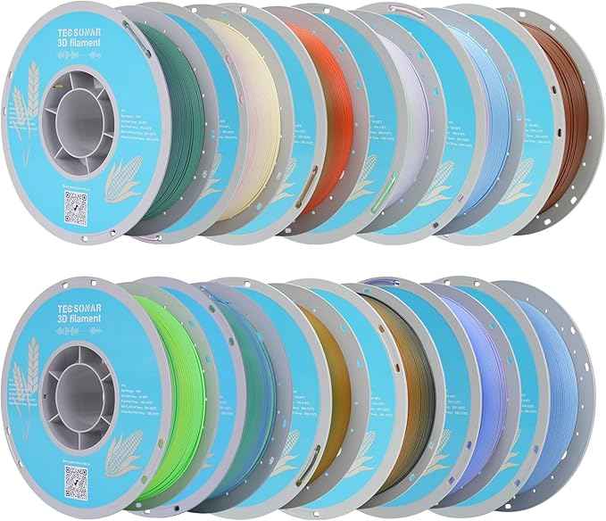 Matte Rainbow PLA 3D Printer Filament, 12 Rolls,1KG Spool(2.2lbs) 1.75mm, Multicolor Gradient Filament Bundle for Most FDM 3D Printers,12 Different Matte Rainbow Colors