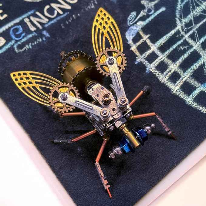 Mechanical Fruit Fly 3D Metal Model Kits Steampunk Sculpture Insect, DIY Projects Metal Building Hobby kit Arts and Crafts Sets, Birthday Gift (Mechanical Fruit Fly)