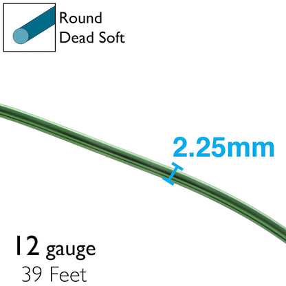 The Beadsmith Anodized Aluminum Wire – 12 Gauge – 39 feet – Kelly Green Color – Bendable Craft Wire Used to Jewelry Making, Wire Wrapping, Sculpting, Floral, Modeling and Other DIY Arts & Crafts