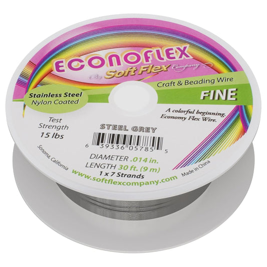 Soft Flex Econoflex Hobby Beading Wire - Fine Gauge 0.014-30 Feet No Lead Crafting Wire - Crafty Corner