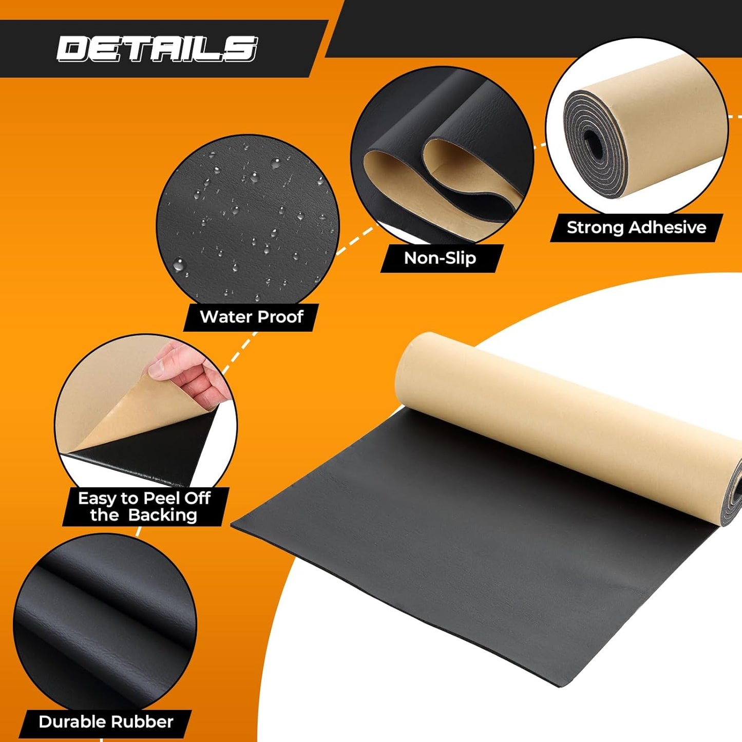 NATGAI Sponge Neoprene with Adhesive Foam Rubber Sheet 1/8” Thick X 12” Wide X 48” Long, Cut to Multiple Dimensions and Lengths - DIY, Gaskets, Cosplay, Costume, Crafts