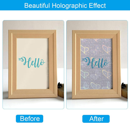 PATIKIL 8.3x5.8" Holographic Sticker Paper, 20Sheets A5 Polypropylene Self-Adhesive Transparent Waterproof Laminate Overlay Film for Photo Cards Scrapbook Decorations, Butterfly