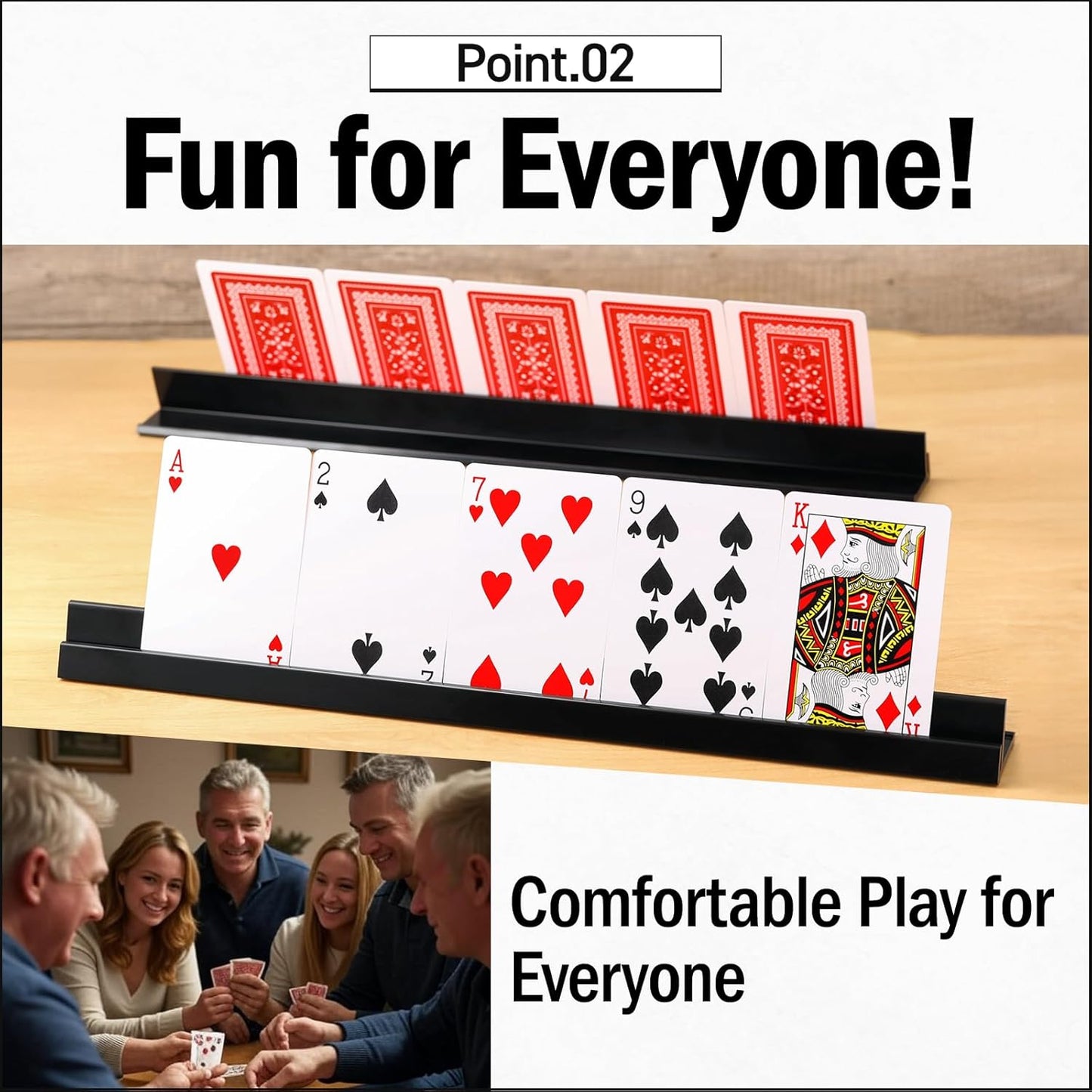 Lightweight Non-Slip Card Holder Stand – Set of 2, 13.4 Inches – Made in Japan for Card Games and TCG, Anti-Skid Base (2 Pack-White)