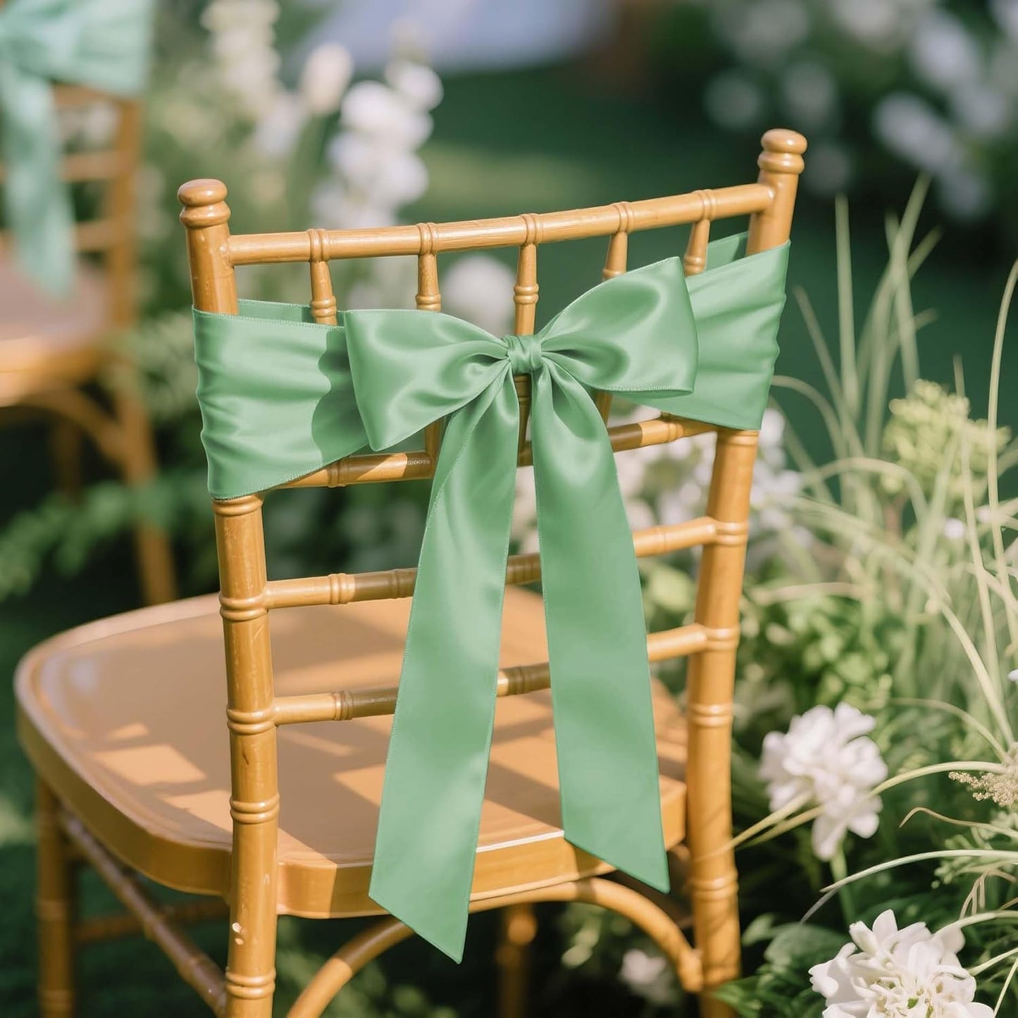 LaRibbons Sage Green Satin Ribbon 4 Inch 10 Yards Double Faced Luxury Light Green Silk Ribbon for Gift Wrapping Flower Bouquets Bow Christmas Wedding Party Decoration - Crafty Corner