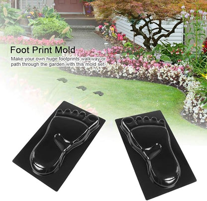 2 Pack Footprint Stepping Stone Mold, Footprints for DIY Feet Walkway Stepping Stones Concrete Cement Mold for Making into Concrete Stepping Stones