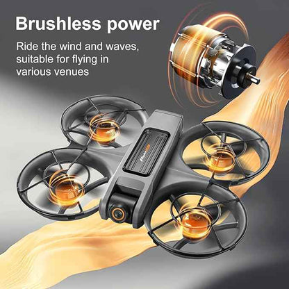 Drone With Large Screen Remote Control (4.92in) , Mini Airplane with Dual Cameras, 2 Batteries, 360° Flips, Full Propeller Guard Protection for Anti-Collision, Brushless Motor, Hovering, Quadcopter with Optical Flow Positioning, RC Helicopter for Adult...
