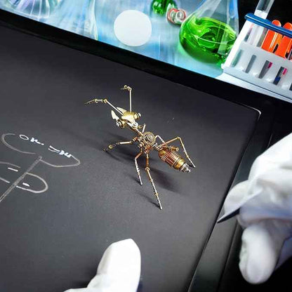 3D Steampunk Metal Insect Bug Mechanical Sculpture Insect Puzzle Ant Model Engineering Puzzle DIY Projects for Birthday Present,Funny (Ant)