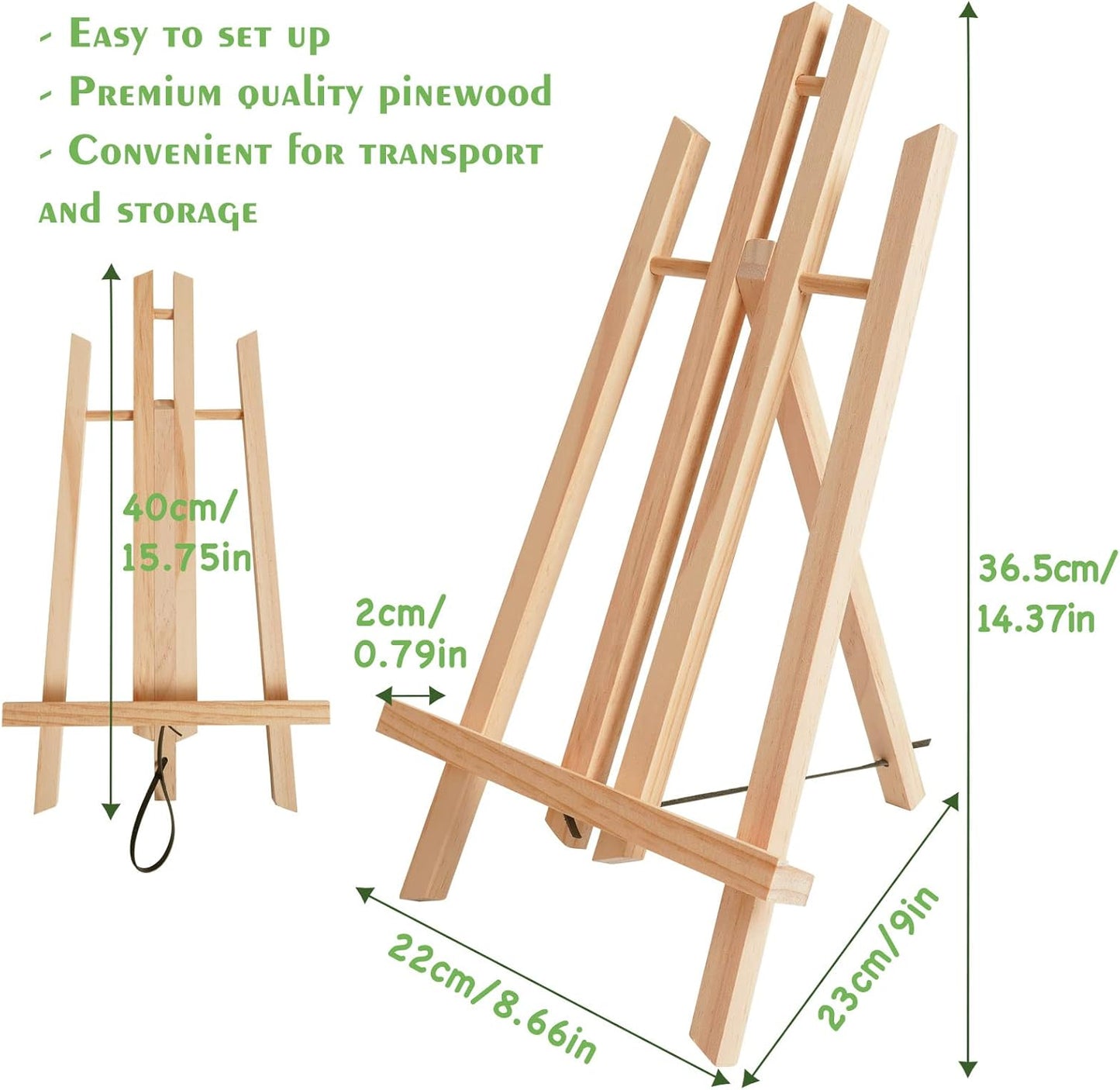 CONDA 8 Pack 16" Tabletop Display Easel, Portable A-Frame Tripod Display Easel for Painting Party & Displaying Canvases, Photos, Display Tripod Holder Stand for Students Kids Beginners