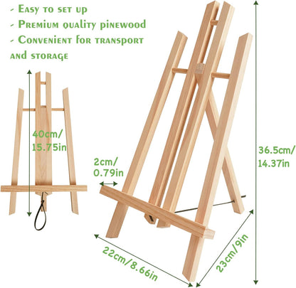 CONDA 6 Pack 16" Tabletop Display Easel, Portable A-Frame Tripod Display Easel for Painting Party & Displaying Canvases, Photos, Display Tripod Holder Stand for Students Kids Beginners