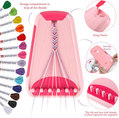 Friendship Bracelet Making Kit for Girls, Arts and Crafts Bracelets String Maker Kit for Kids Ages 8-12 Christmas Birthday Gifts