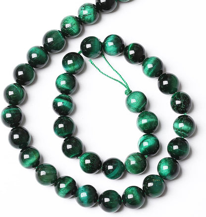 61PCS 6mm Top AAA Green Tiger Eye Beads Natural Stone Round Loose Beads for Jewelry Making DIY Bracelet,Necklace, Earrings 15" Inch