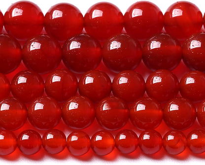 10MM 72pcs Semi-Precious Red Agate Beads Natural Stone Round Loose Beads for Jewelry Making DIY Bracelet Necklace 2 Strands 32"